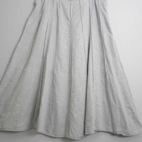 J Jill Womens Plus 22 Gray Silver Linen Metallic Panel Midi Flare Skirt Classic - Picture 11 of 13